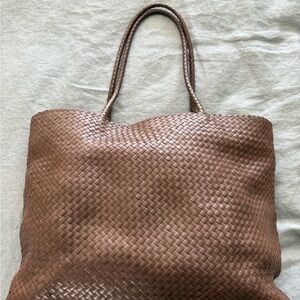 Quince Brown Woven Tote Bag